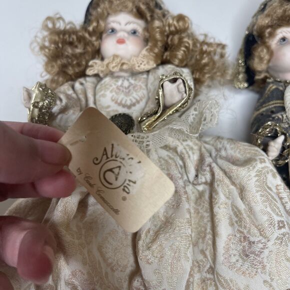 Rare Vintage Porcelain Bisque Albachiara Doll Set by Carlo Comarretto w Tag - Picture 4 of 14